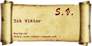 Sik Viktor névjegykártya